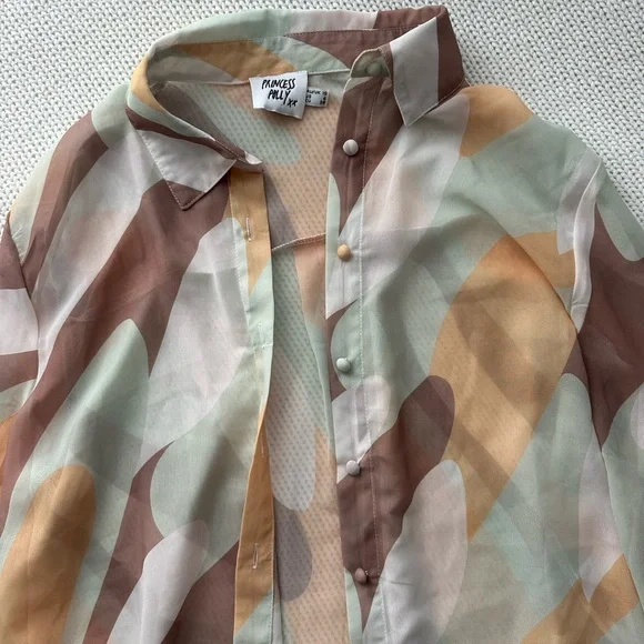 Princess Polly Funky Town Shirt Multi Size 6 - Picture 7 of 12